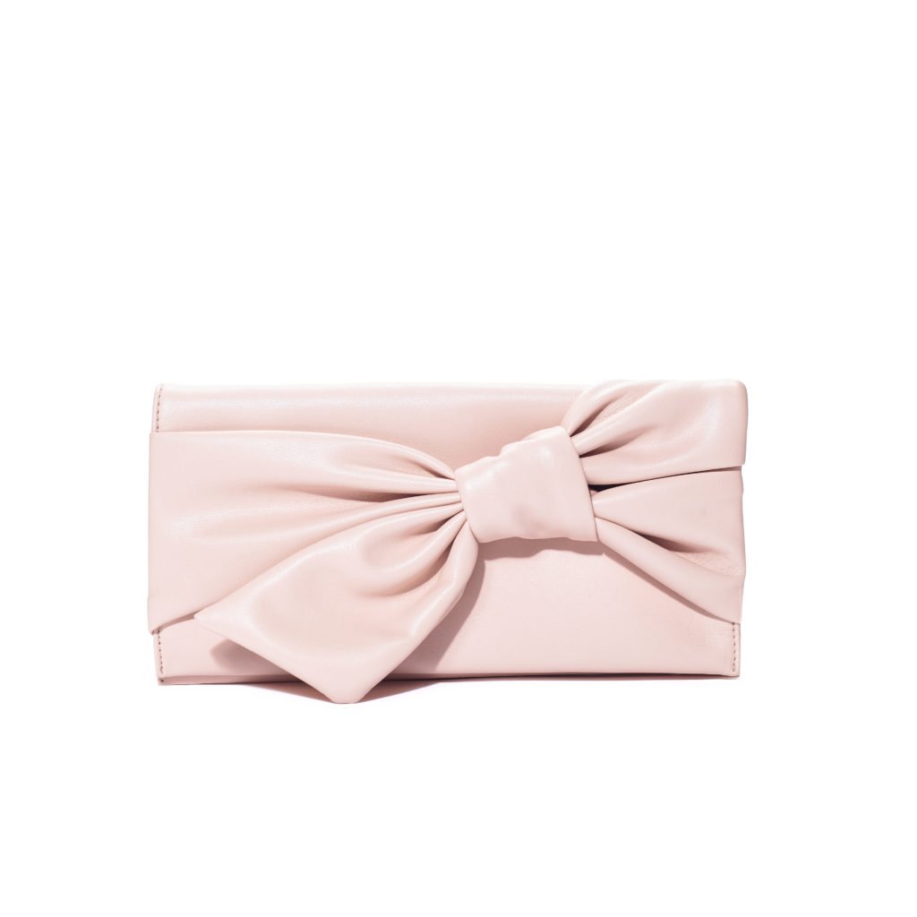 INC leatherbowclutch pink