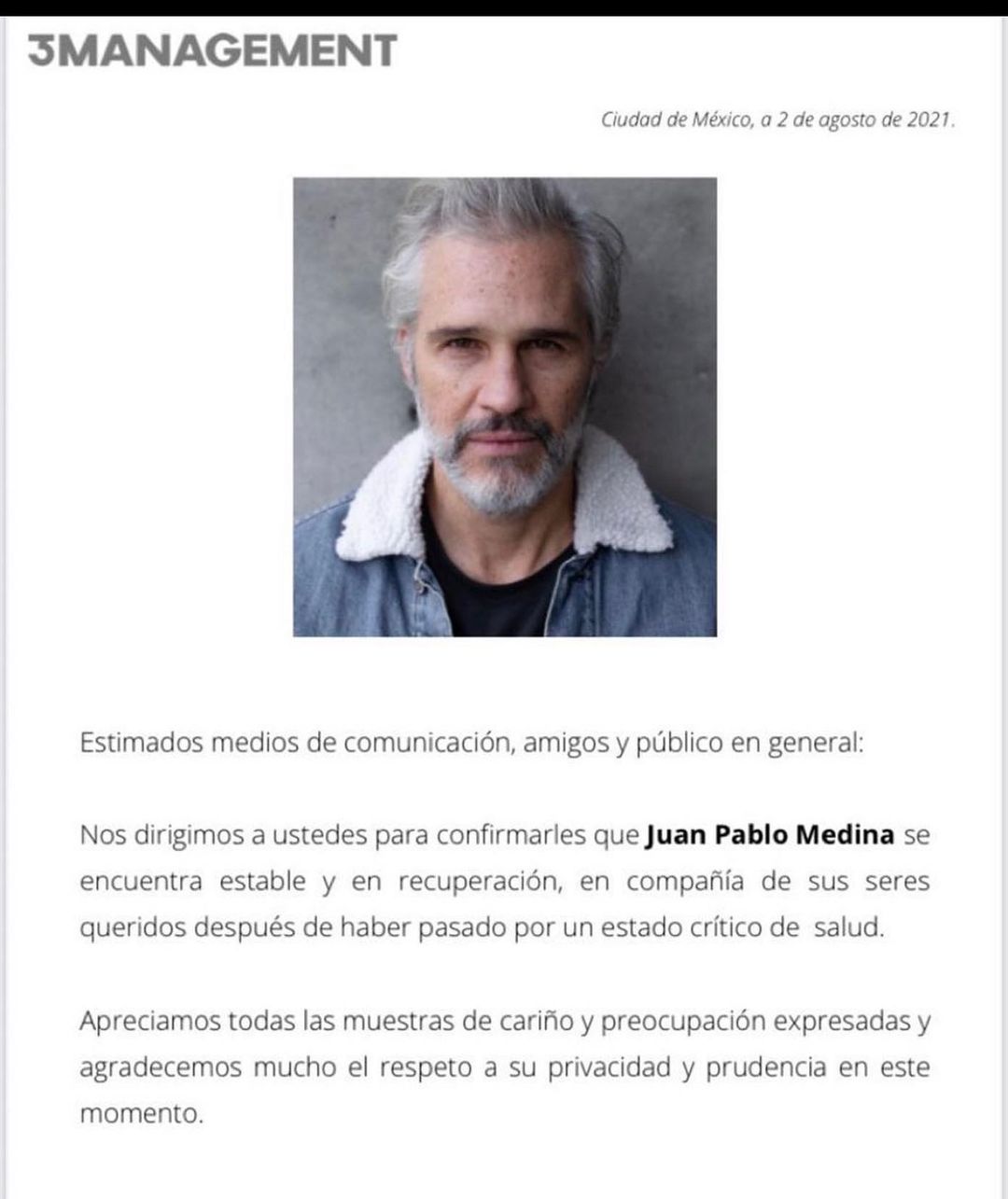 ¿Por qué Juan Pablo Medina es operado de emergencia?