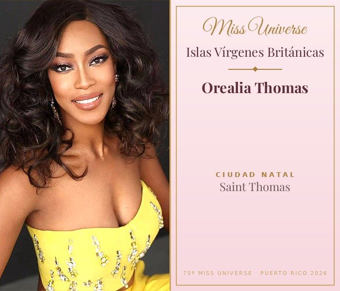 Miss Universe Islas Vírgenes Británicas 2026 — Orealia Thomas