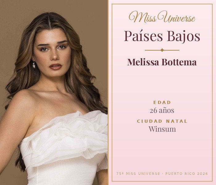 Miss Universe Países Bajos 2026 — Melissa Bottema