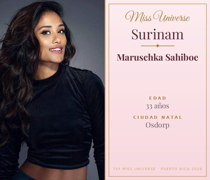 Miss Universe Surinam 2026 — Maruschka Sahiboe