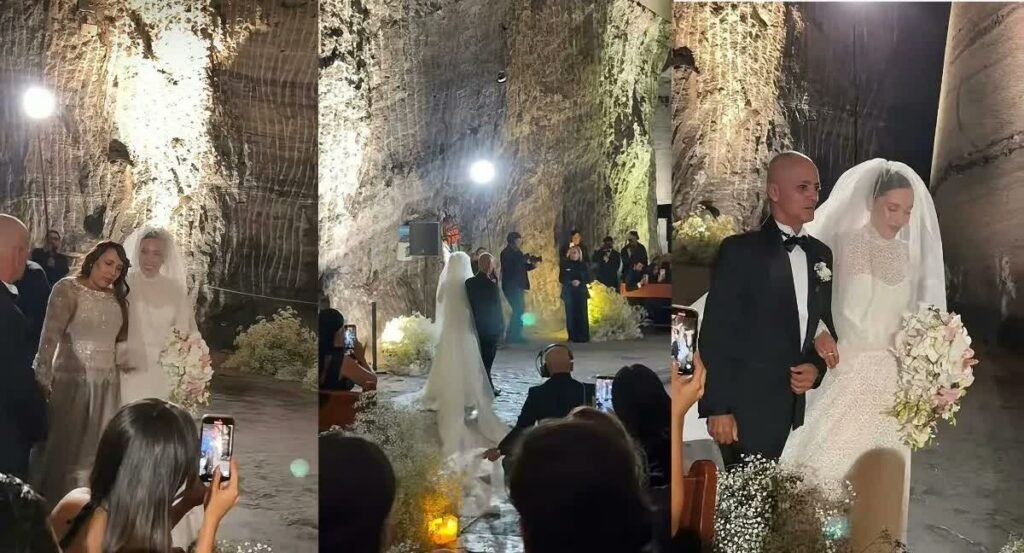 Luisa Fernanda W llegando al altar en su boda con Pipe Bueno